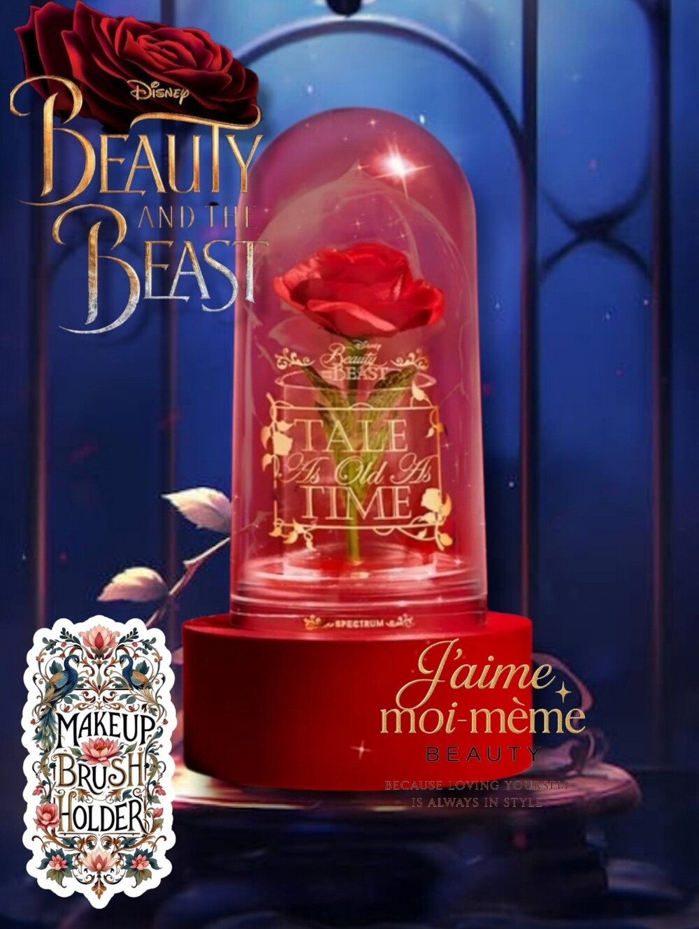 DISNEY BEAUTY AND THE BEAST X Spectrum CLOCHE MAKEUP BRUSH HOLDER - NEW
